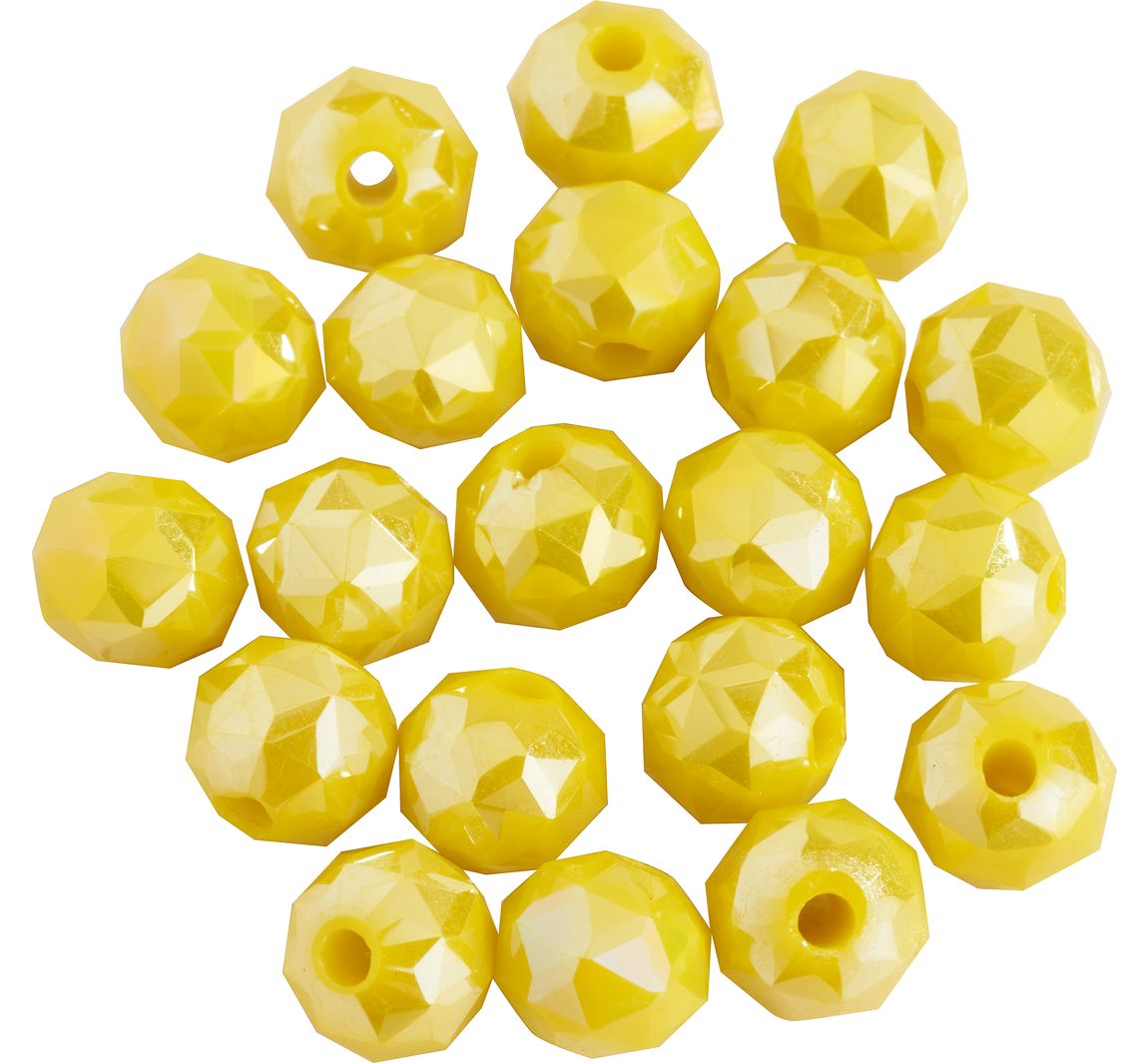 Glasschliffperle Rund, 6 mm - Satt Gelb AB
