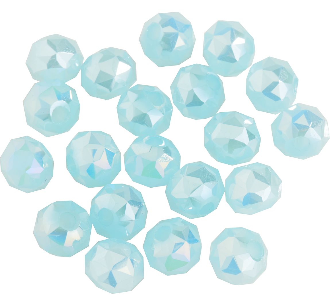 Glasschliffperle Rund, 6 mm - Satt Aqua AB