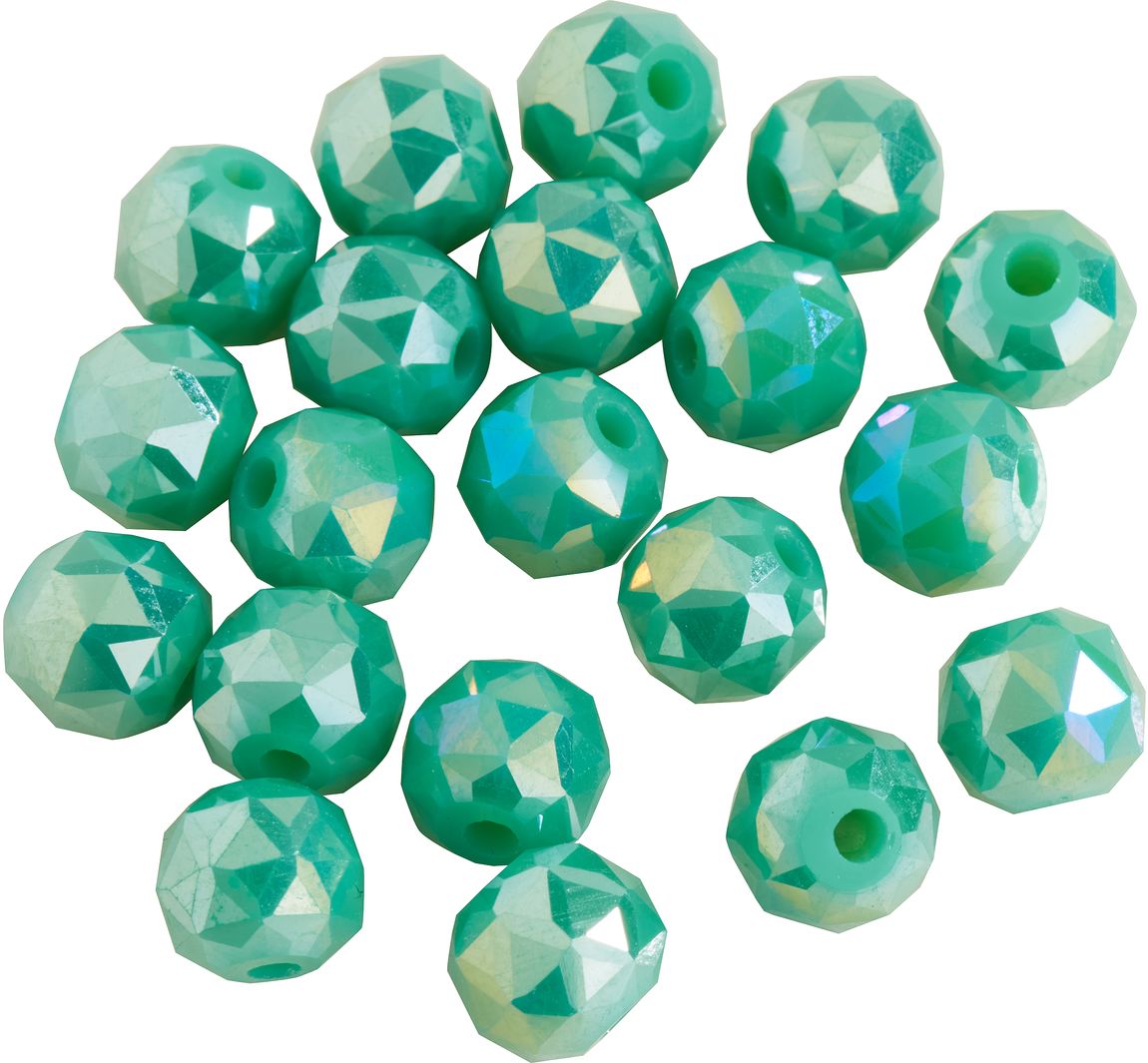 Glasschliffperle Rund, 6 mm - Satt Mint AB