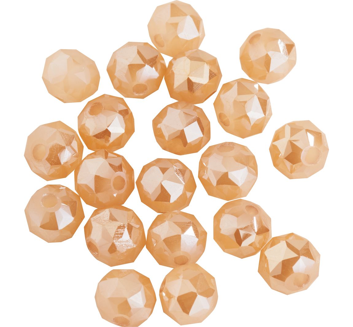 Glasschliffperle Rund, 6 mm - Satt Hellbraun AB