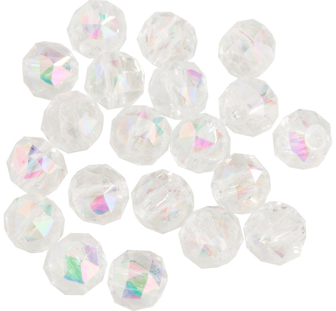 Glasschliffperle Rund, 6 mm - Kristall AB