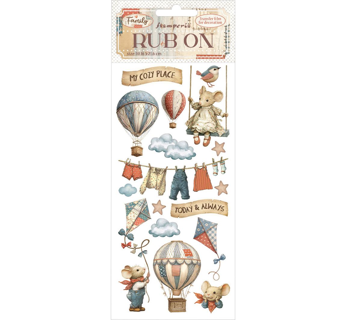 Rub On Transferfolie "Family" - Air balloons
