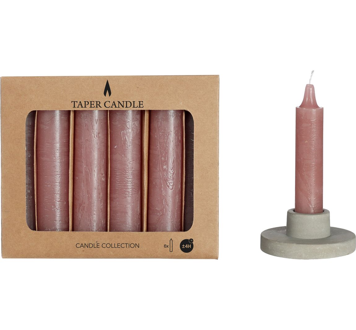 Spitzkerzen, 6er-Set - Mauve