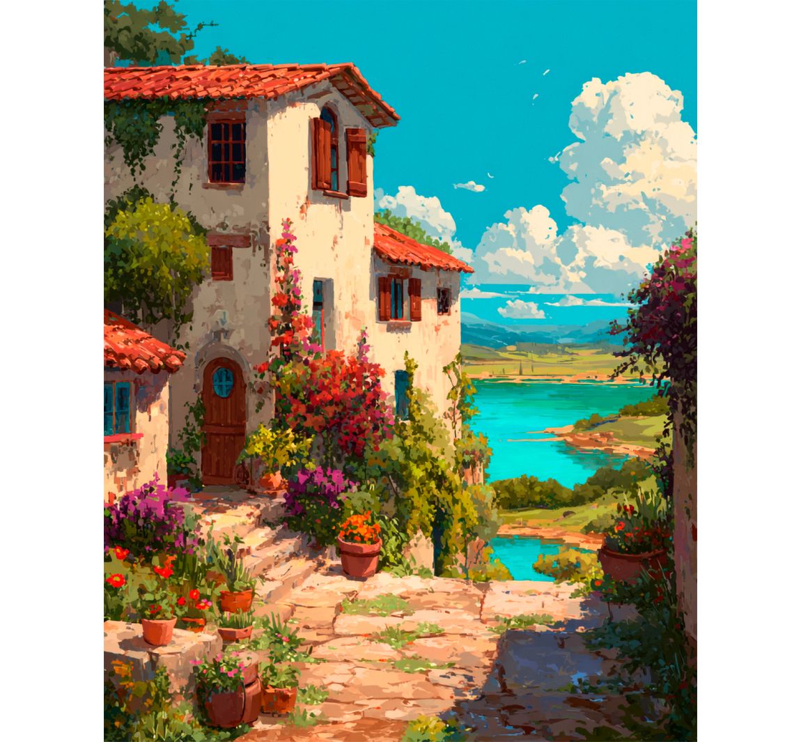 Diamond Painting Set, 40 x 50 cm - Villa am See