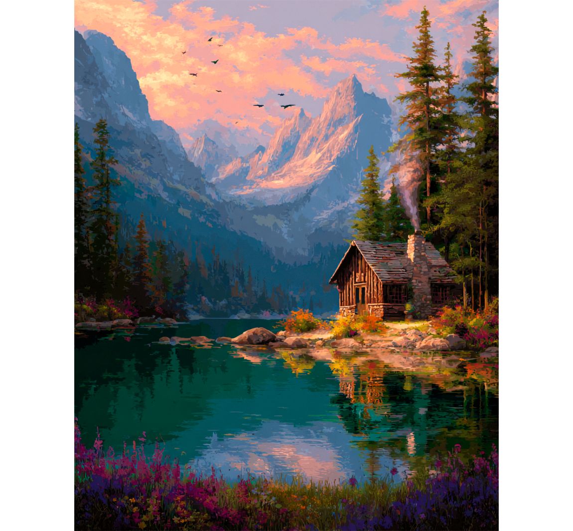 Diamond Painting Set, 40 x 50 cm - Haus am See