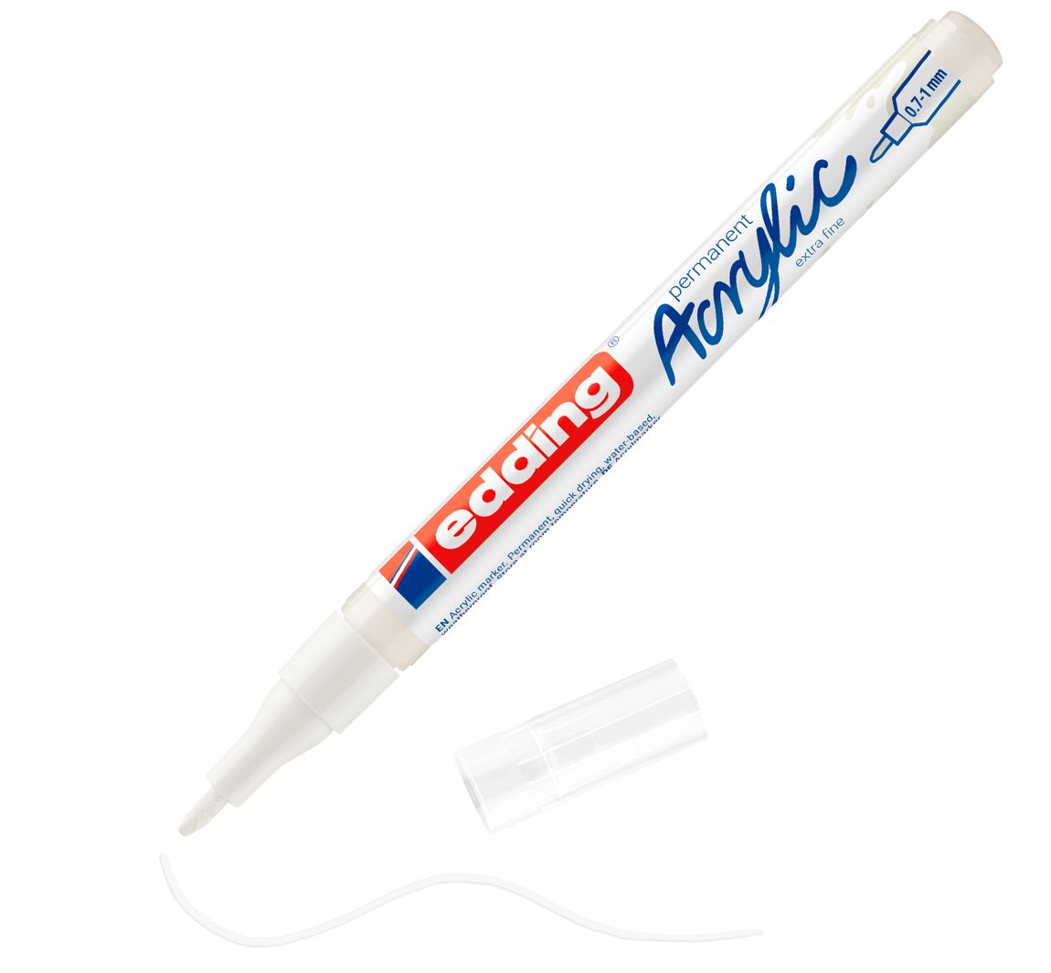 edding 5500 Acrylic "Acrylmarker - Extra Fein" - Verkehrsweiß