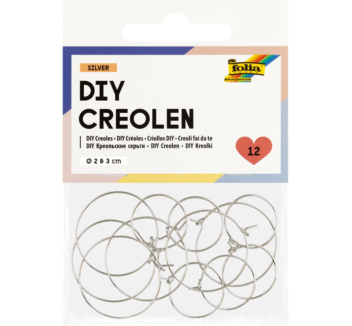 Creolen, 12 Stück - Silber