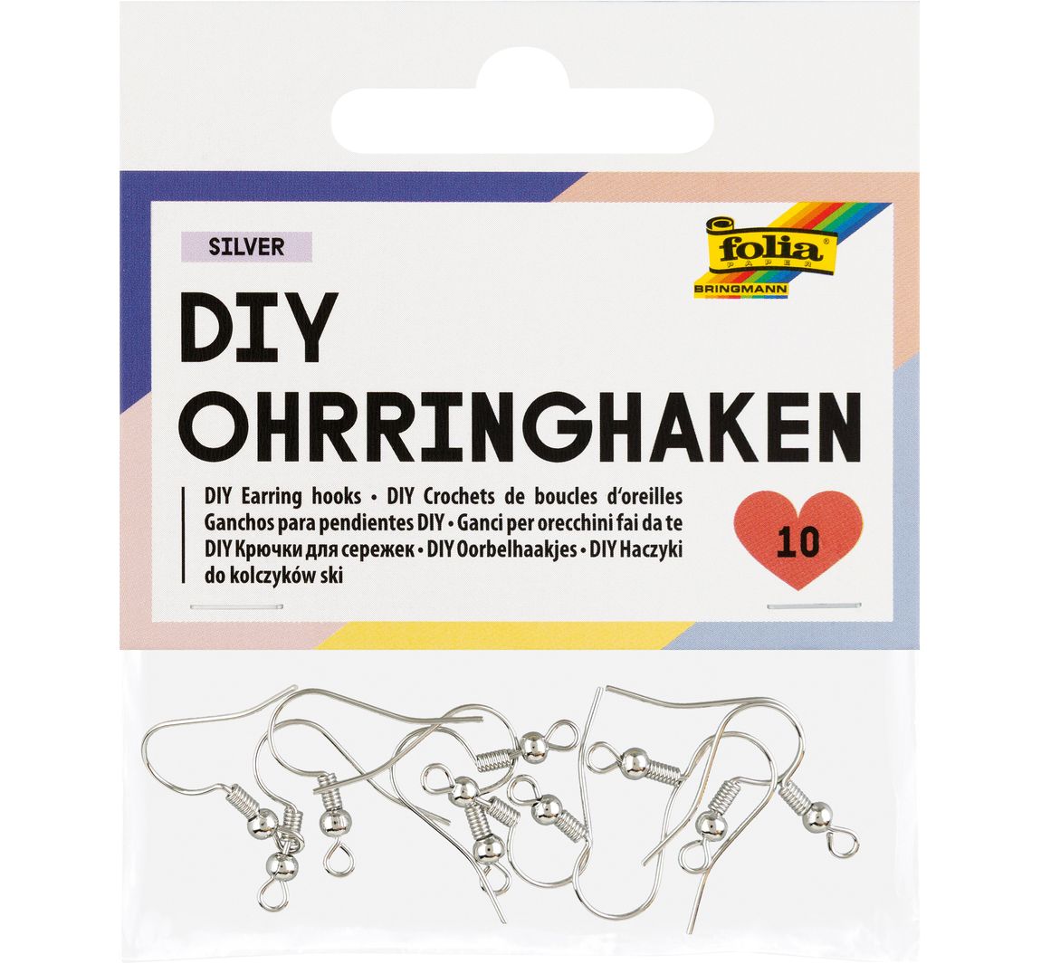 Ohrhaken, 10 Stück - Silber