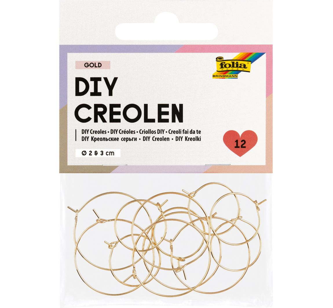 Creolen, 12 Stück - Gold