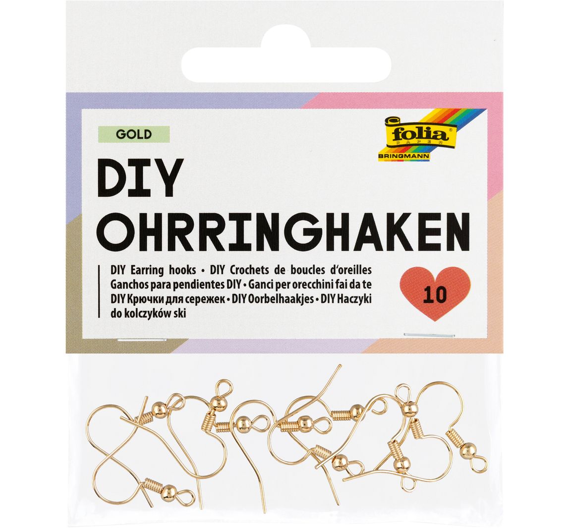 Ohrhaken, 10 Stück - Gold