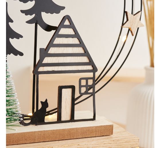VBS Decorative metal ring "Winter forest with house"