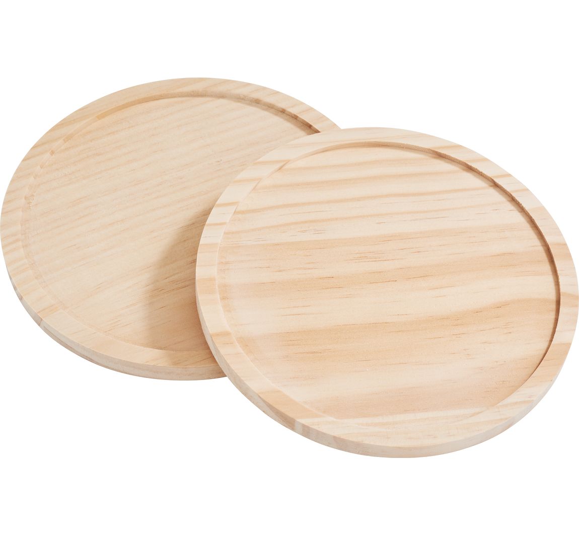 VBS Holz-Untersetzer, 2 Stück - Ø 15 cm