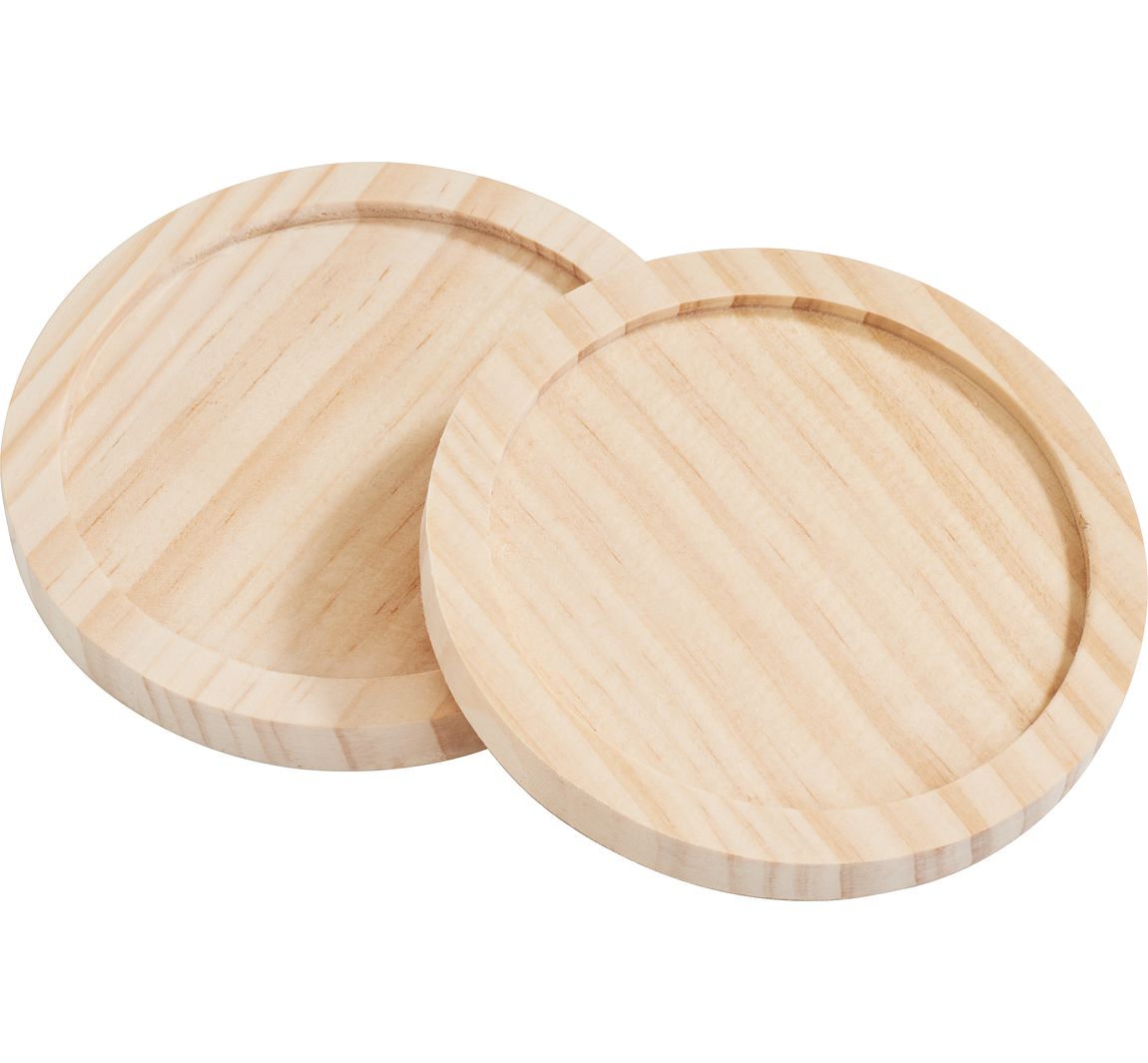 VBS Holz-Untersetzer, 2 Stück - Ø 9,5 cm