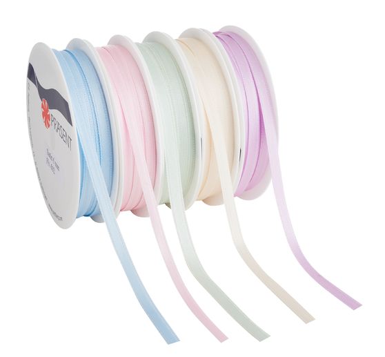 VBS Satinband "Pastell 6 mm", 5er-Set