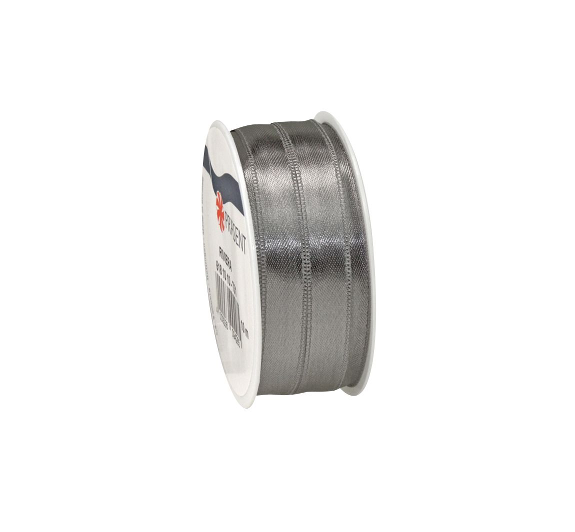 Satinband, 10 mm - Silber