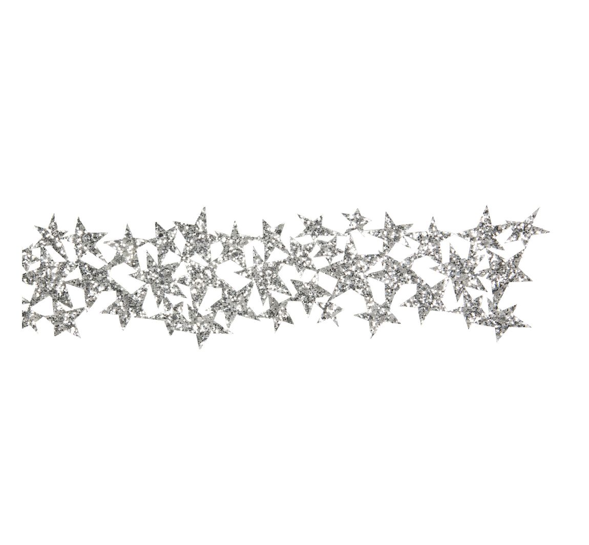 Glitterband "Sterne" - Silber