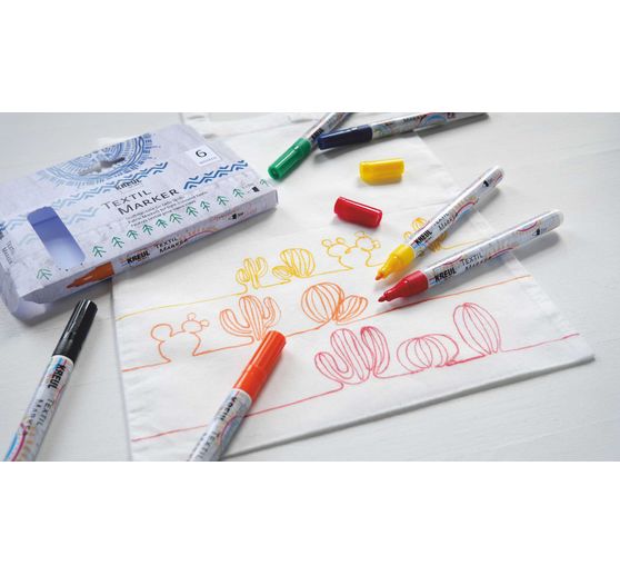 KREUL Textil Marker fine, 6er-Set