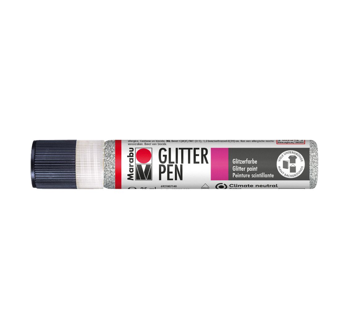 Marabu Glitter Pen - Glitter-Silber