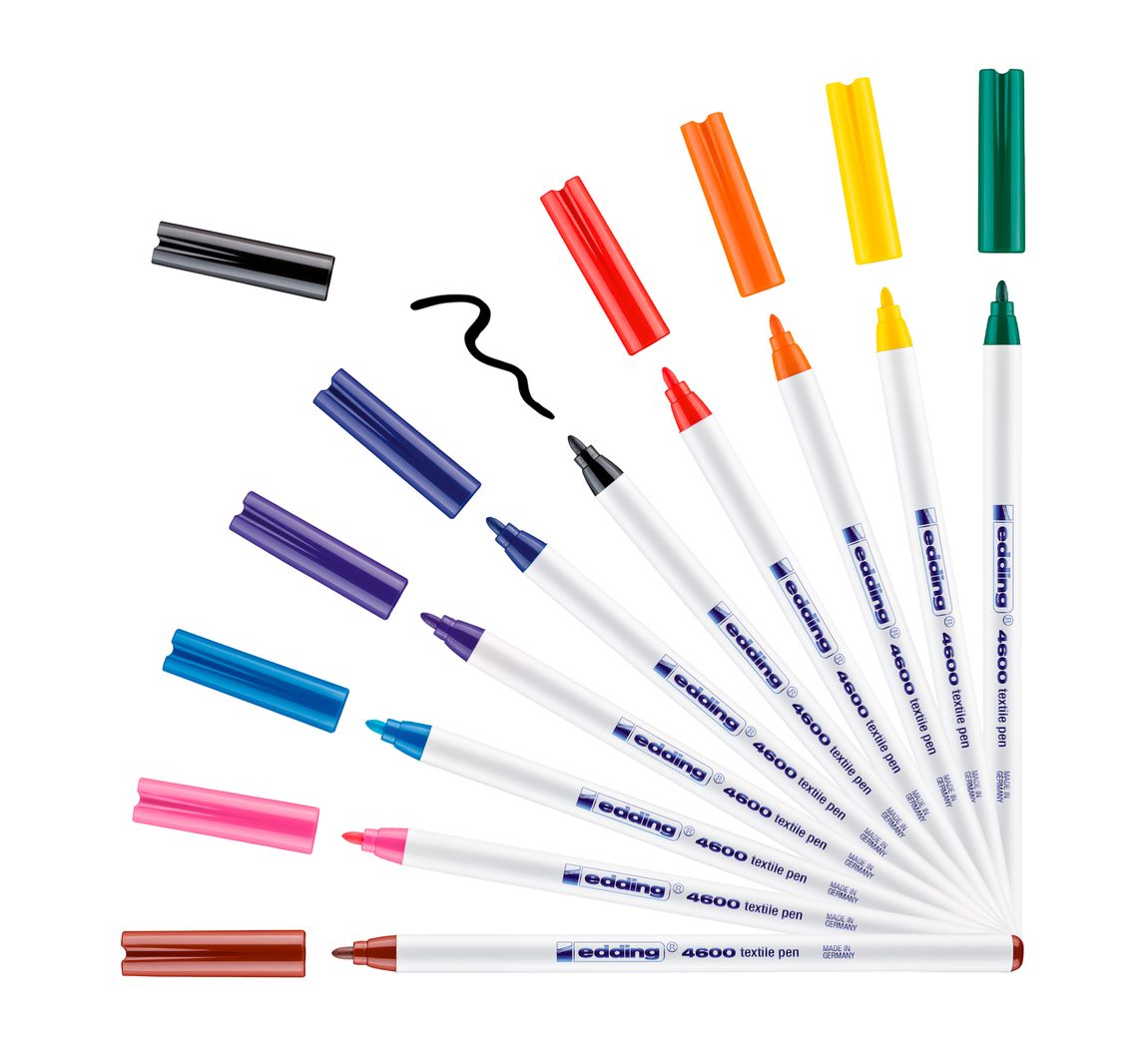 edding 4600 "Textil Pen", 10 Stück - Basic