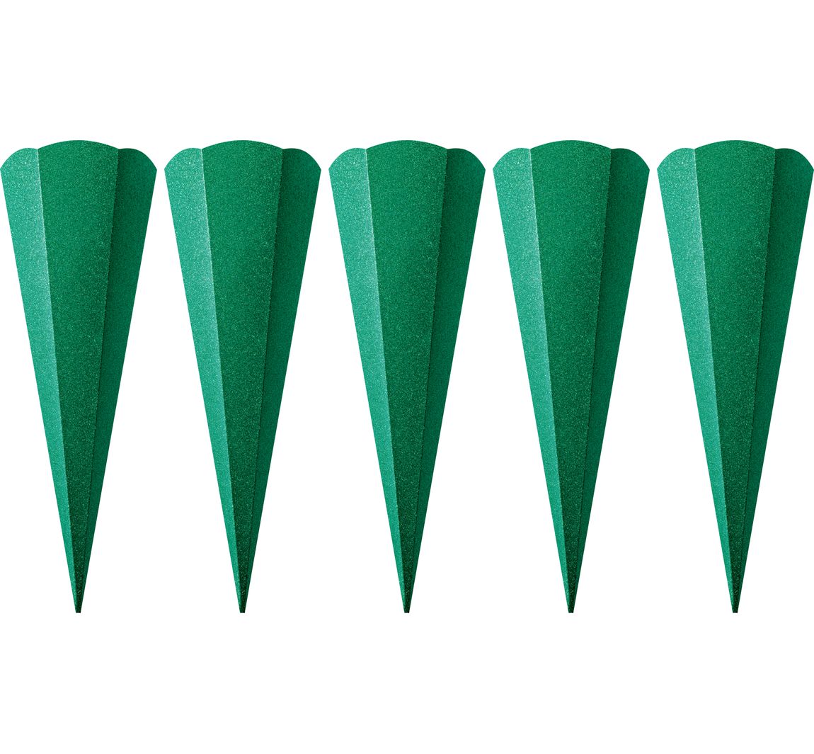 Schultüten-Rohling "Glitter", 5 Stück - Green