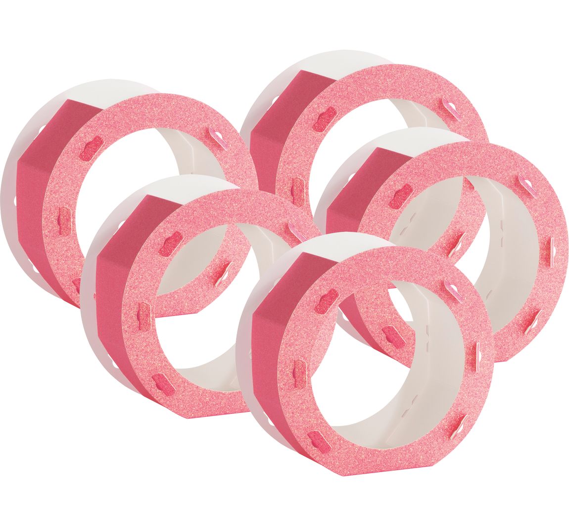 Laternen-Rohling "Glitter", 5 Stück - Light Pink