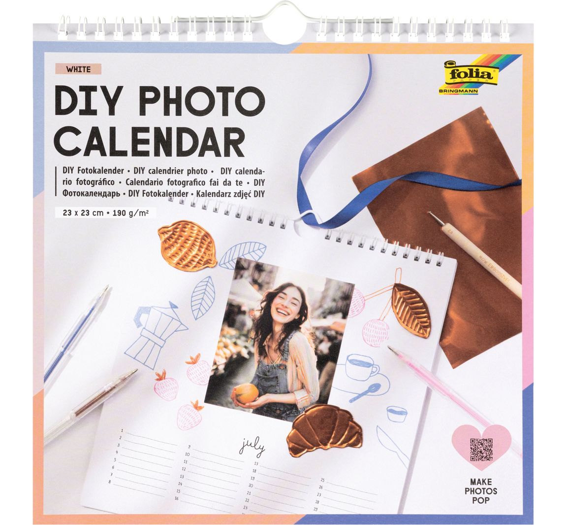 DIY Fotokalender "White" - 23 x 23 cm