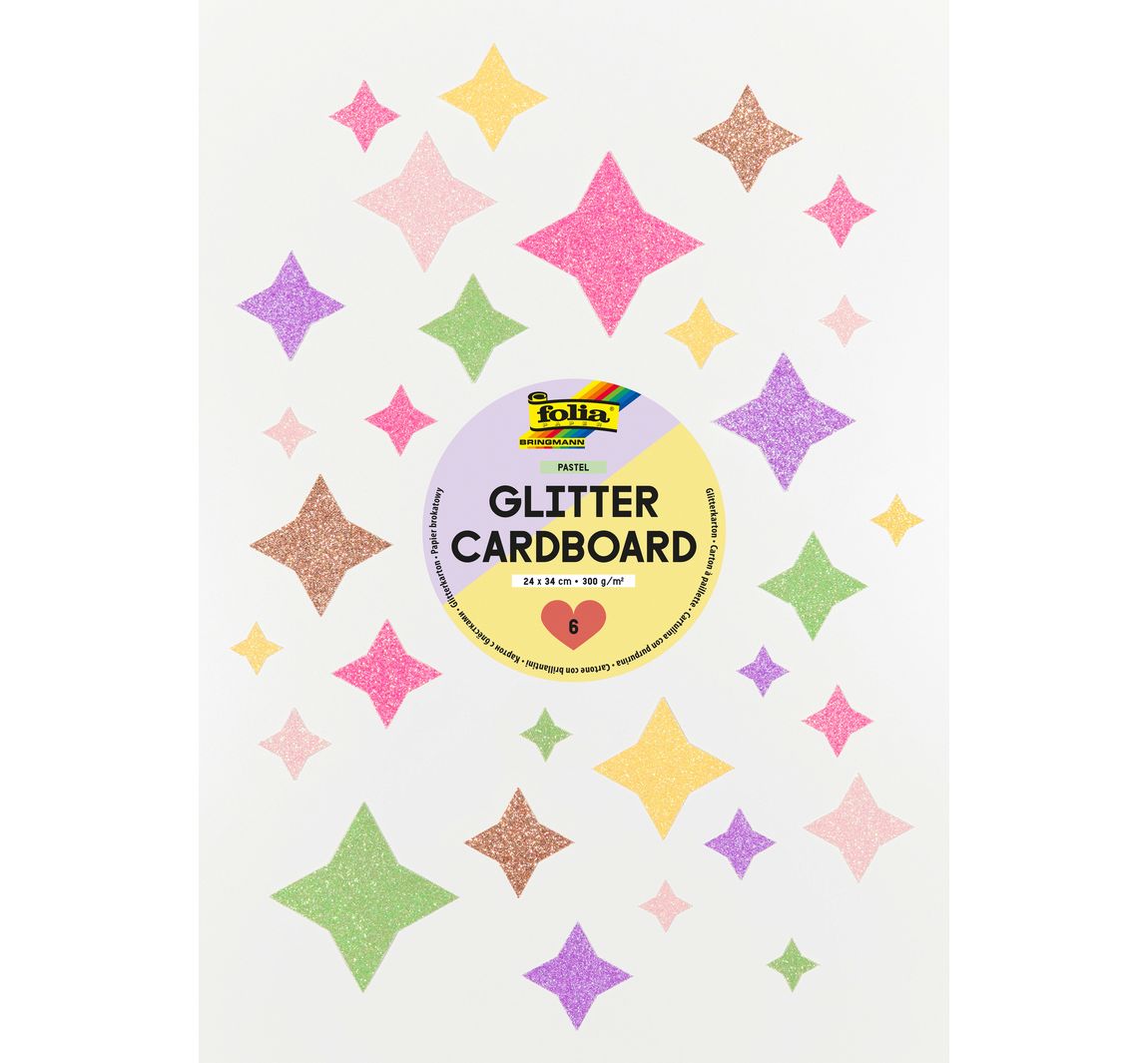 Glitterkarton Rainbow - Pastel