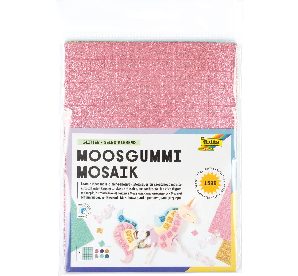 Moosgummi-Mosaik, selbstklebend - Glitter