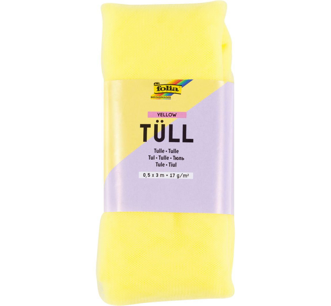 Tüll-Stoff, 3 m - Gelb