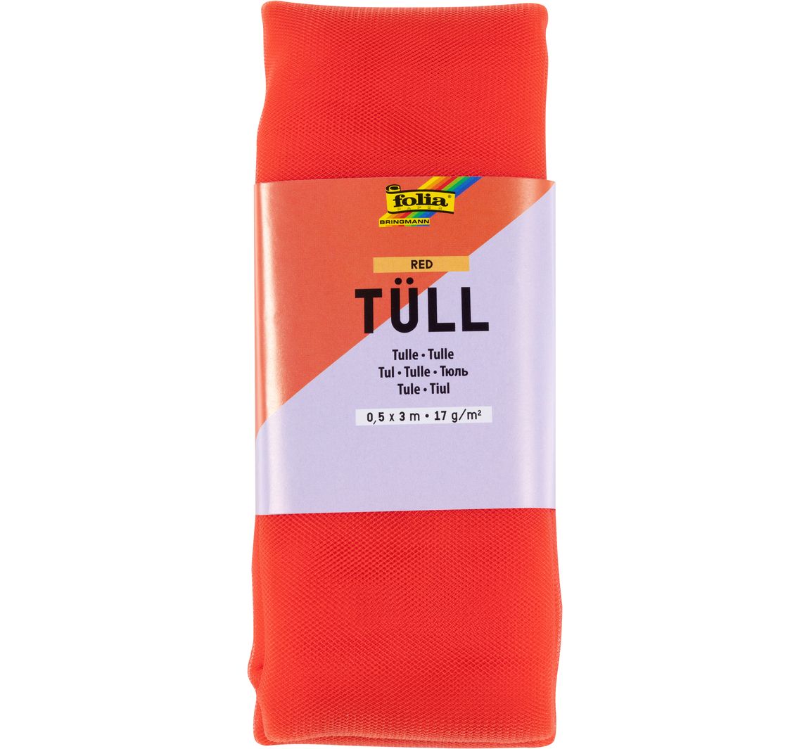 Tüll-Stoff, 3 m - Rot
