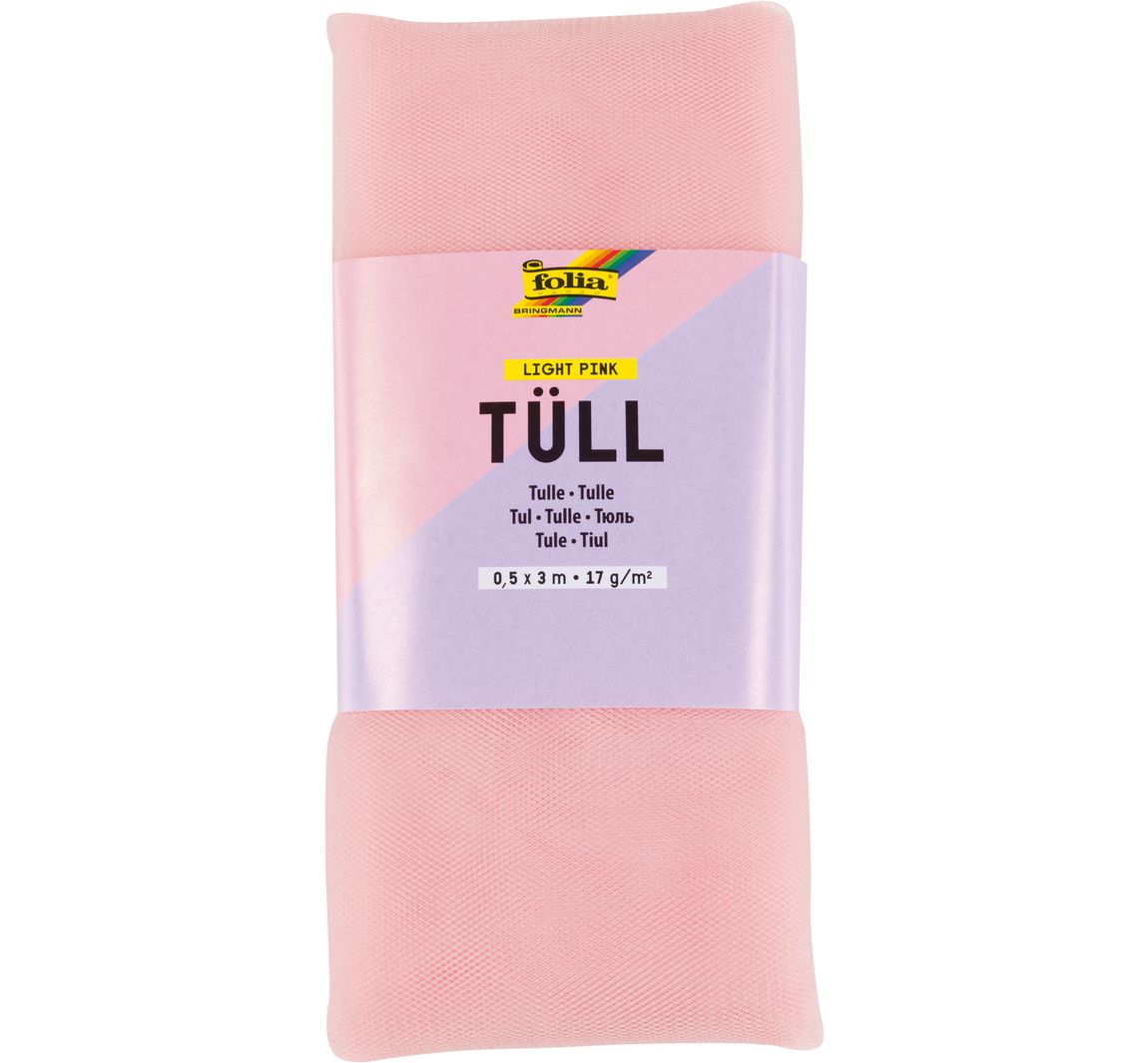 Tüll-Stoff, 3 m - Rosa