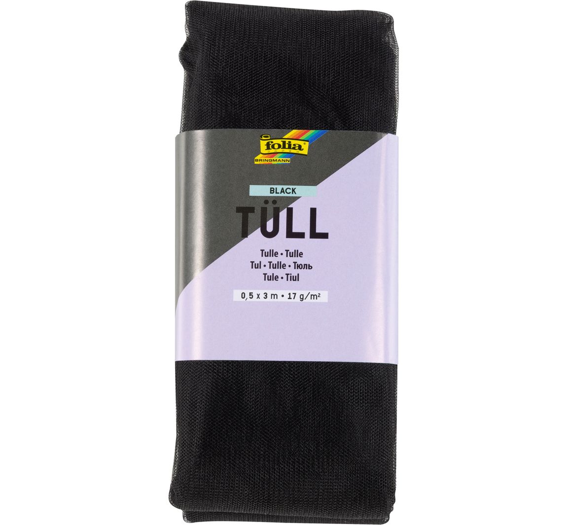 Tüll-Stoff, 3 m - Schwarz