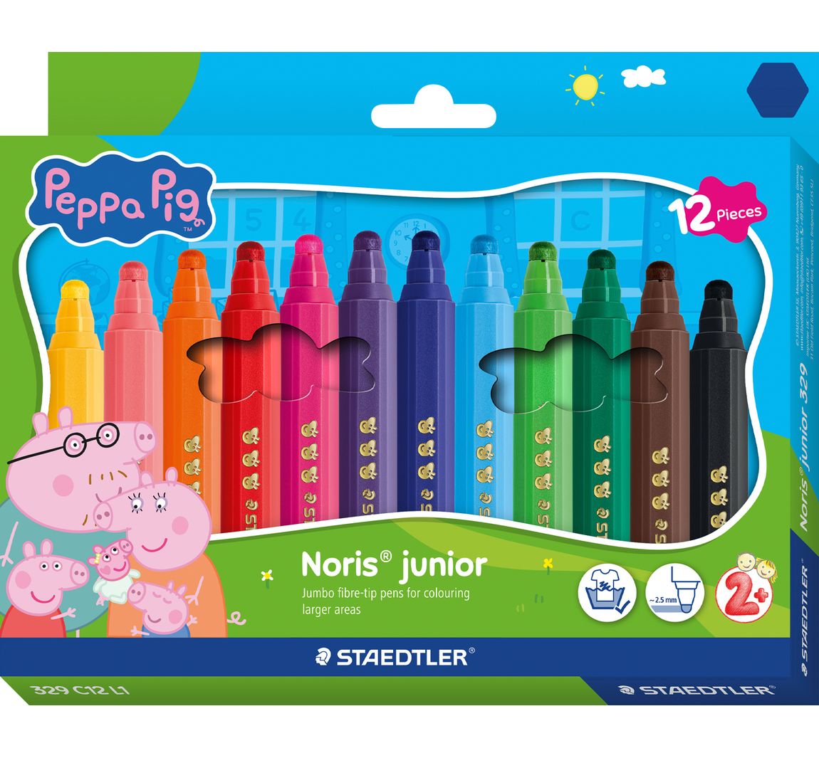 Noris junior Fasermaler "Peppa Pig" - 12 Farben