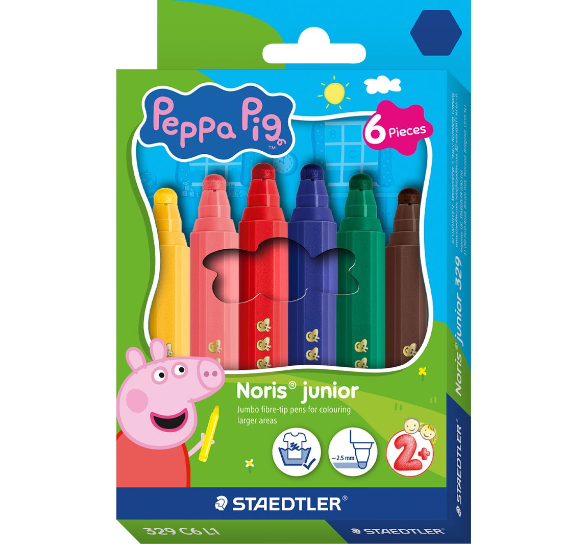 Noris junior Fasermaler "Peppa Pig" - 6 Farben