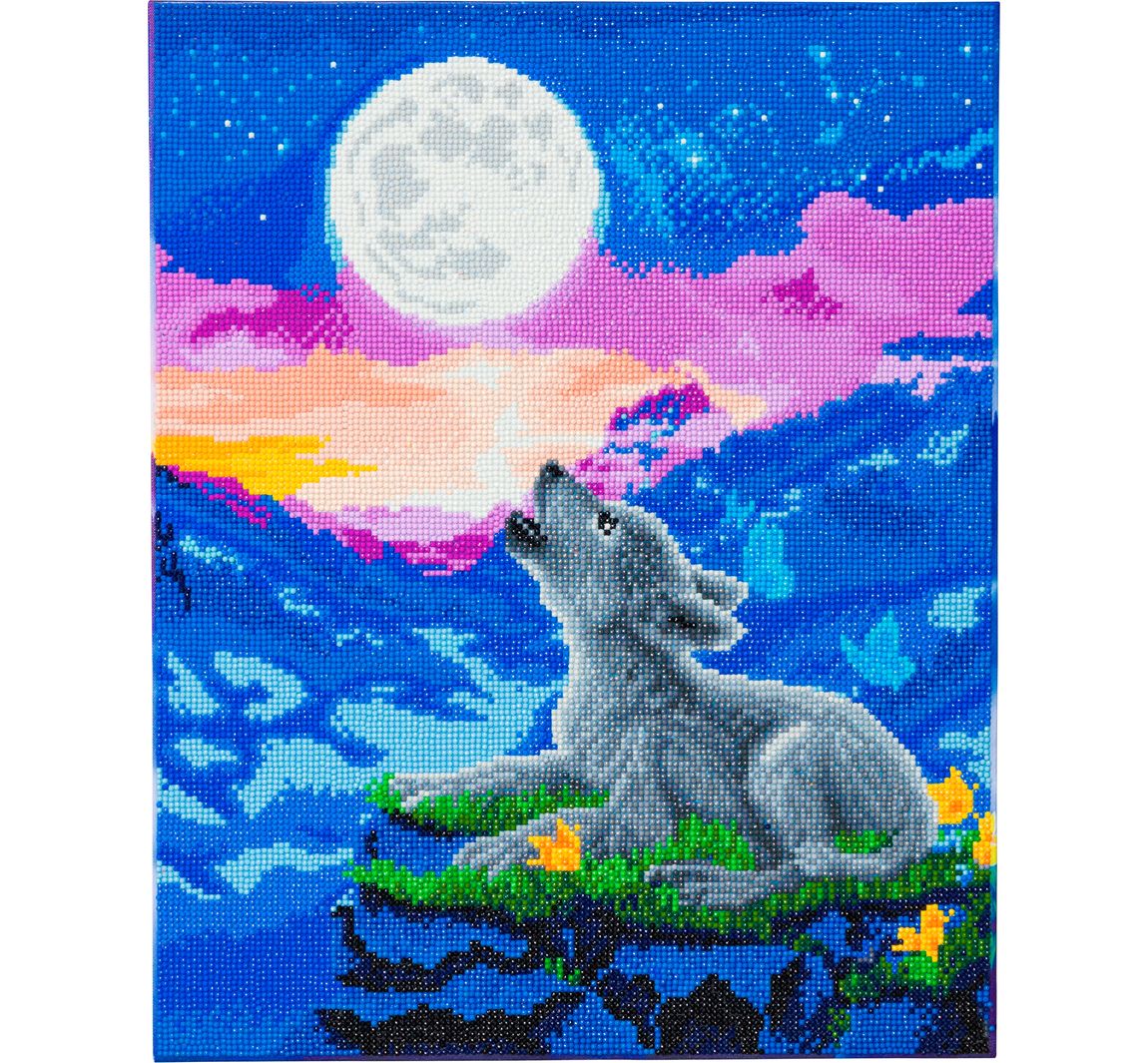 Diamond Painting "Crystal Art Kit", 40 x 50 cm - Howling Wolf