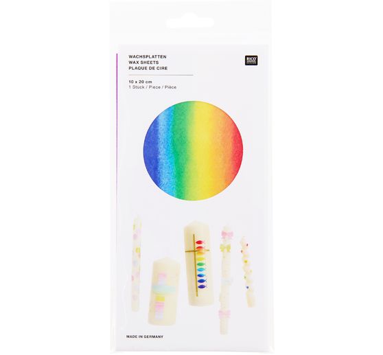 Wax sheet "Rainbow", 20 &times; 10 cm, 1 pc.