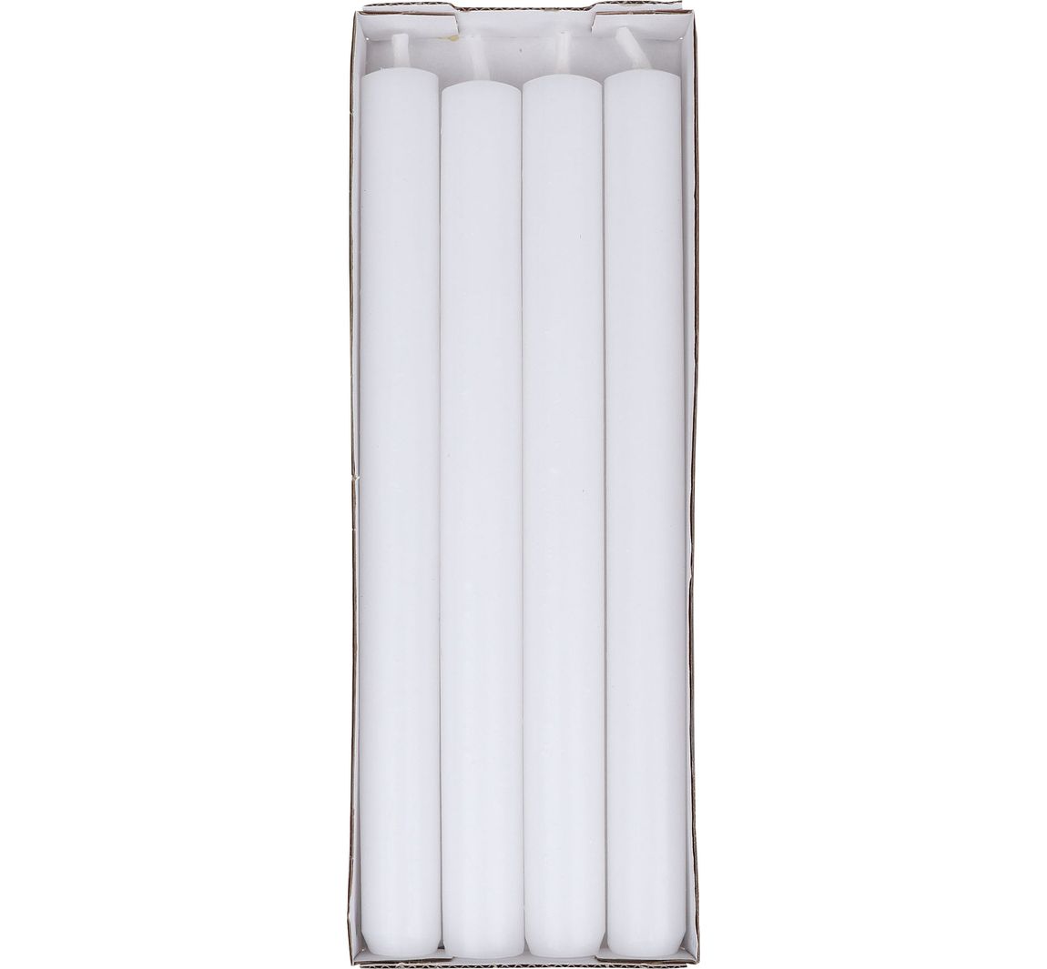 Stabkerzen, durchgefärbt, 4er-Pack - Weiß