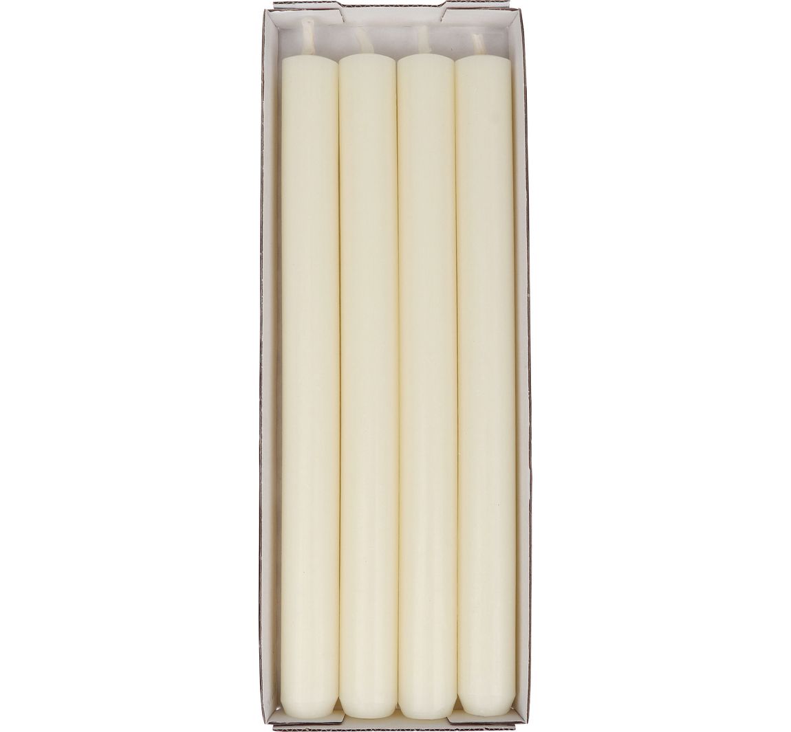 Stabkerzen, durchgefärbt, 4er-Pack - Creme