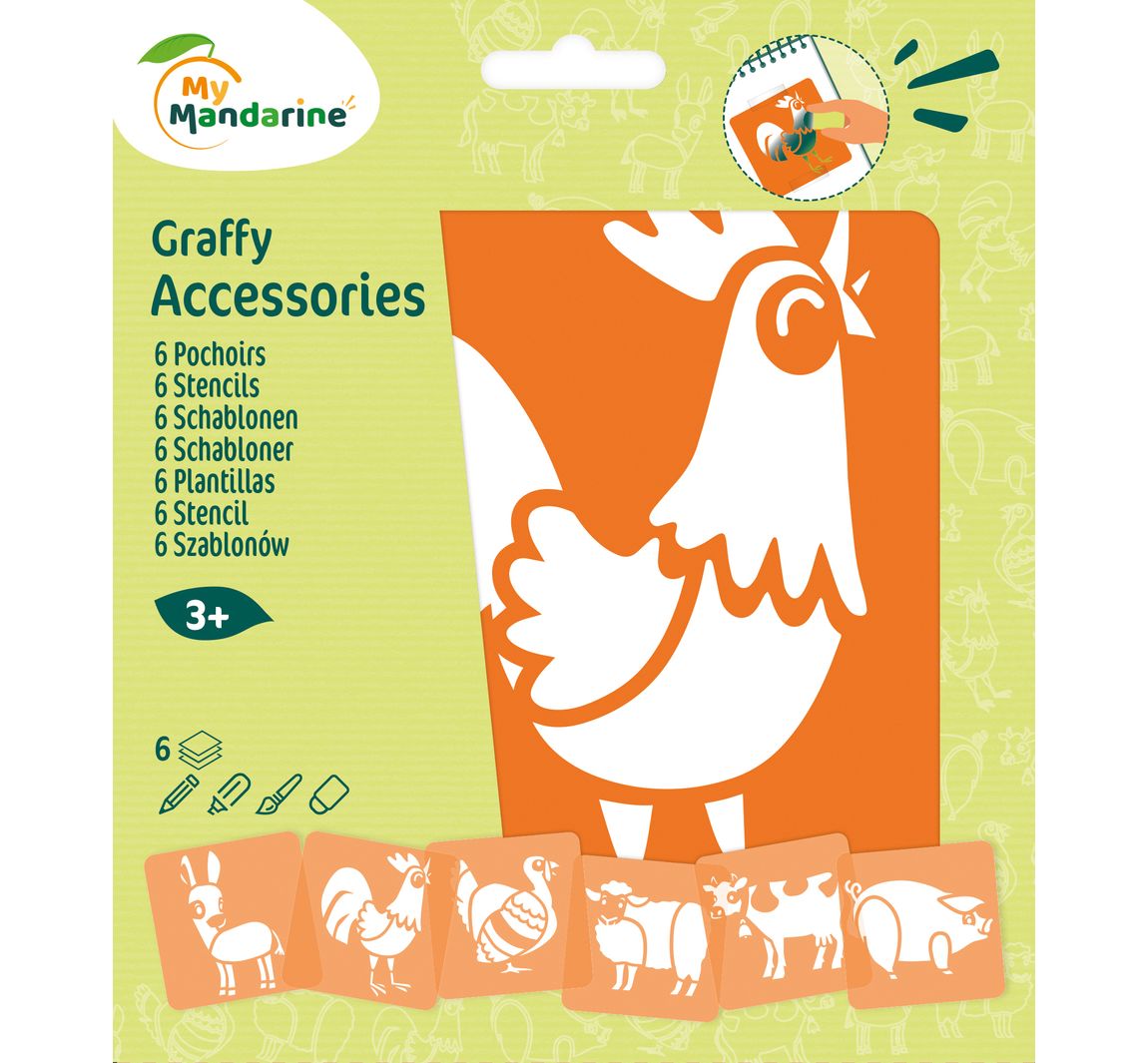 Kinder-Schablonen - Bauernhof-Tiere