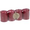 Stumpenkerzen "Nature", 4er-Pack Bordeaux