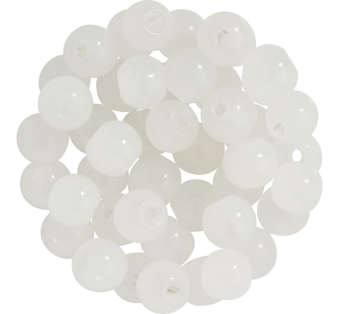 Glasperlen "Pastell", 6 mm - Weiß