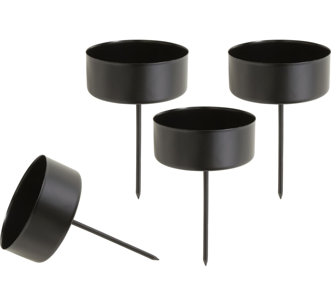 Metall-Teelichthalter - Schwarz