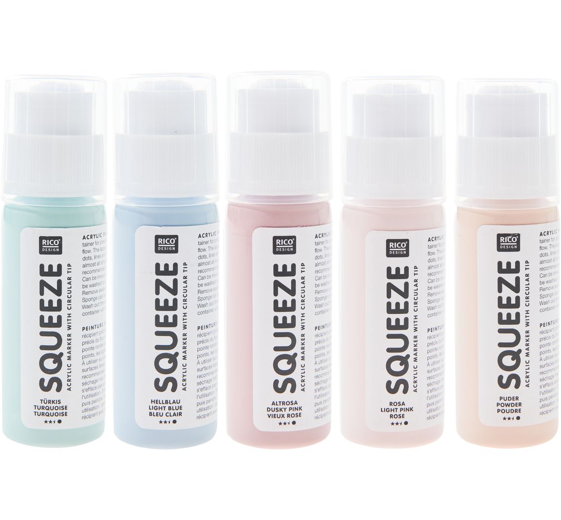 Rico Design Squeeze Acrylic Marker Set - Pastell