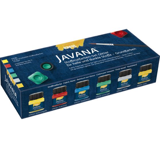 KREUL Javana Stoffmalfarben-Set "Grundfarben Glitter"
