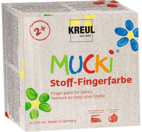 MUCKI Stoff-Fingerfarbe, 4er-Set