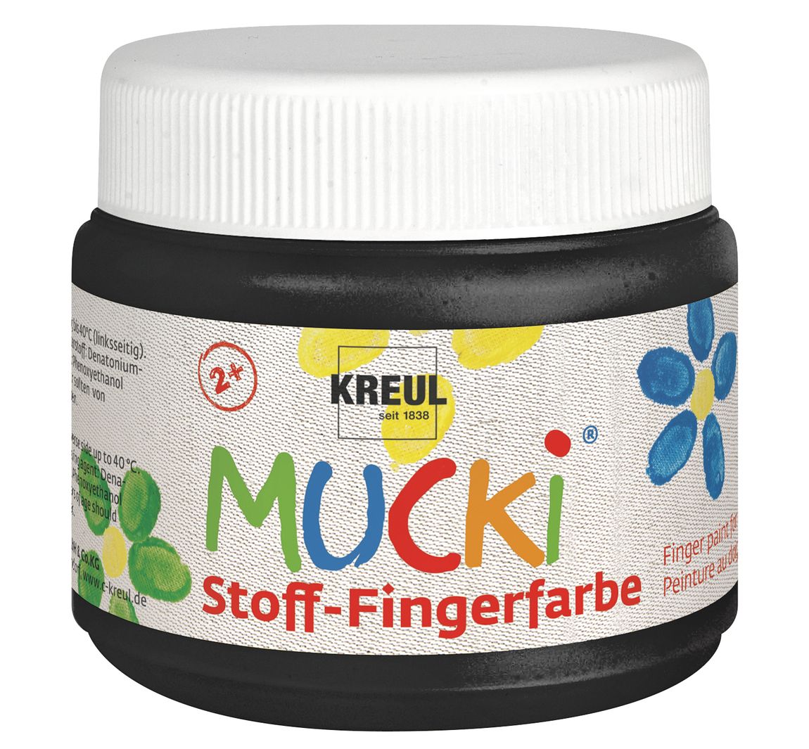 MUCKI Stoff-Fingerfarbe, 150 ml - Schwarz