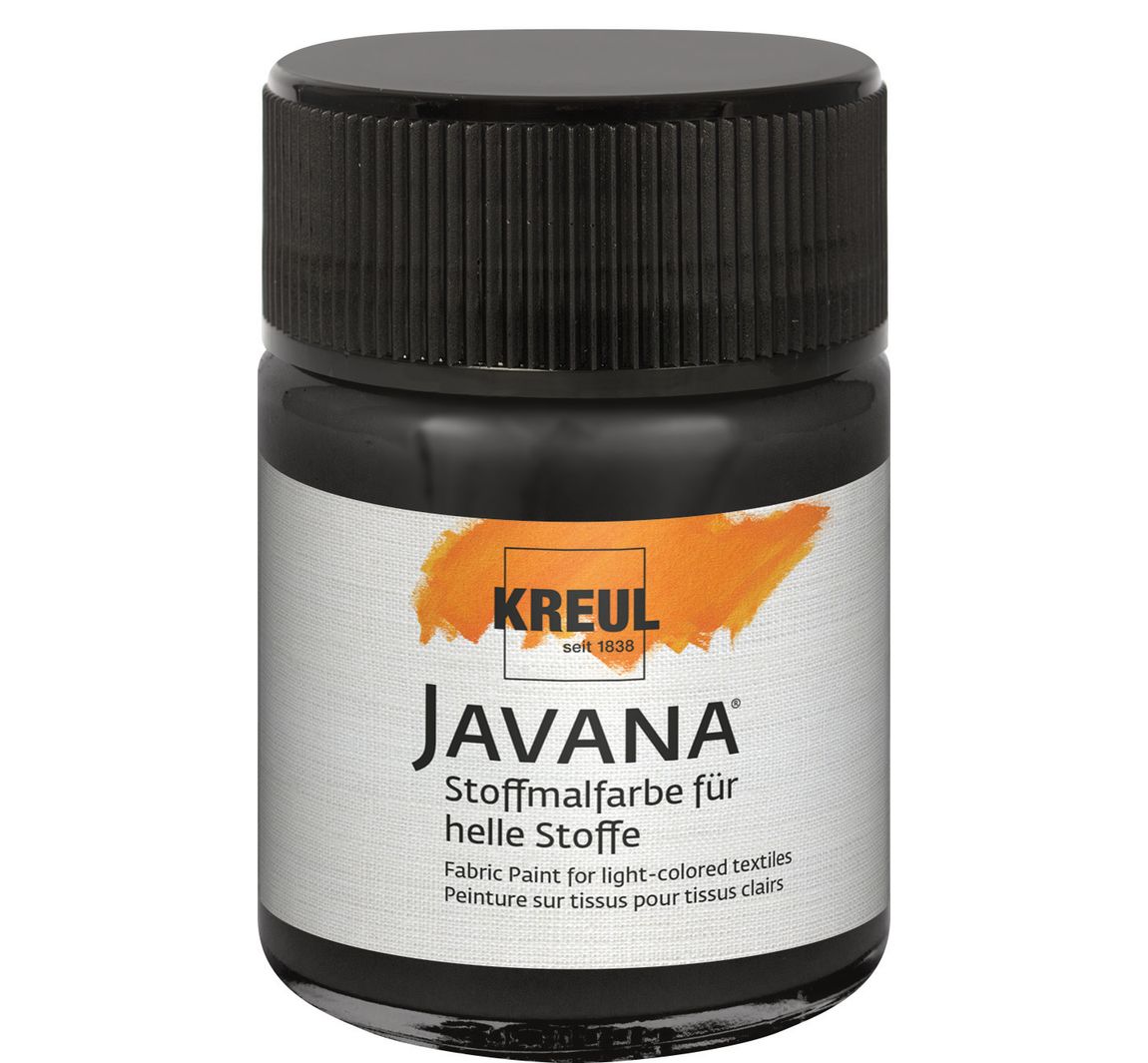KREUL Javana Stoffmalfarbe für helle Stoffe - Schwarz