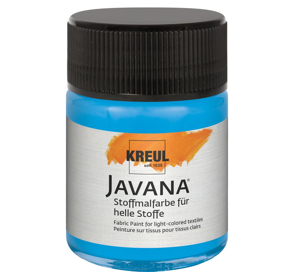 KREUL Javana Stoffmalfarbe für helle Stoffe - Azurblau