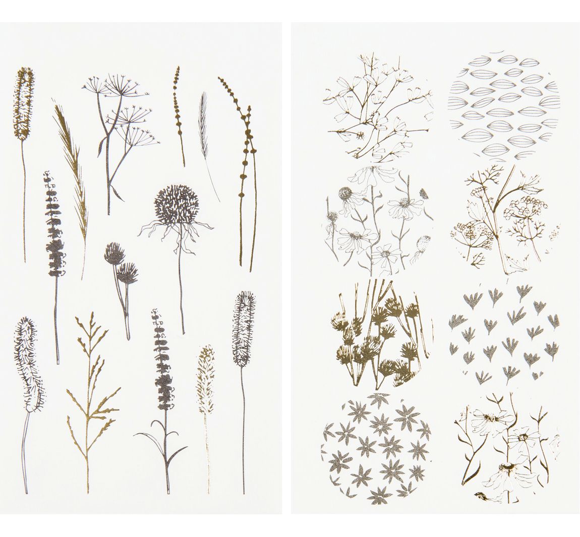 Washi Sticker "In the Meadow" - Schwarz/Gold
