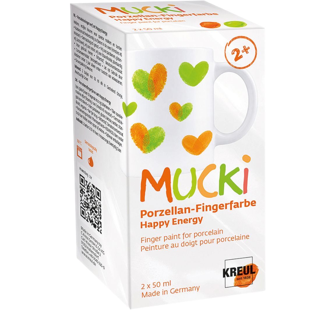 MUCKI Porzellan-Fingerfarben-Set, 2 x 50 ml - Happy Energy